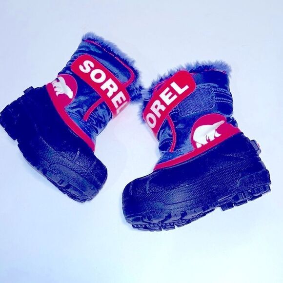 Sorel commander snow black, red & blue boots - Picture 1 of 5